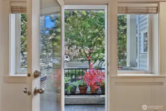 Lovely balcony off of living room.