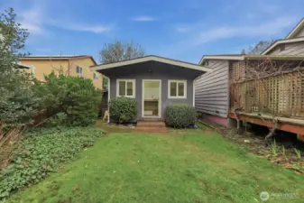 Backyard outbuilding.
