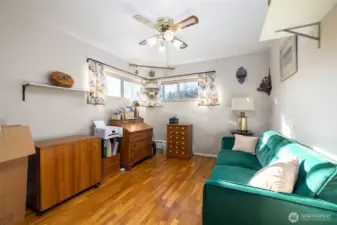 The 2nd bedroom has two windows for extra light.