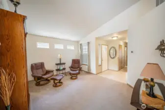 Bright, open floor plan has just the right amount of space. Sunny entry opens to this bonus room, which makes a great office or den