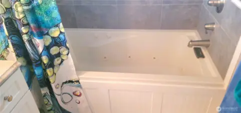 A spa-like ensuite bathroom featuring a luxurious jetted tub and elegant finishes—creating the perfect space to relax and unwind in coastal comfort.