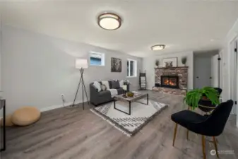 Spacious family room with 2nd wood fireplace!