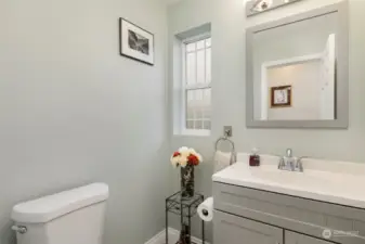 Bright main floor powder room