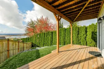 Sunny lower deck w/ water views