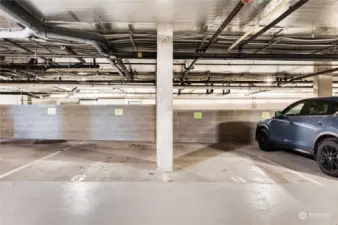 Rare two side by side secure garage spaces as you enter into the building, close to the main lobby door & elevator for convenience.