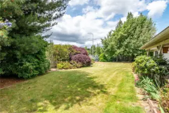 This view shows part of the landscape beds