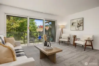 Spacious & light-filled living room.
