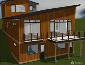 Front Elevation Rendering of home. Building plans are available upon the completion of Sale.