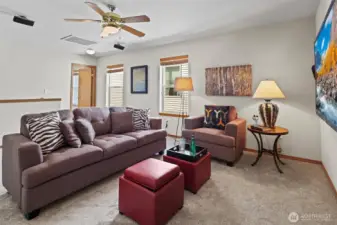 Large bonus area upstairs for movies or games!