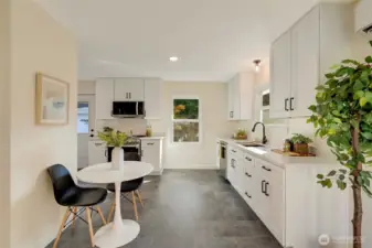 All new cabinetry and hardware, new sink with prep basket and cutting board, all new LG appliances come with a warranty.