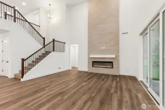 Great Room with double tall ceiling.