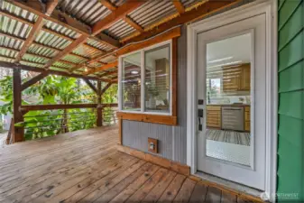 Private Back Deck to Kitchen