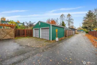 2 Car Detached Garage from Alley