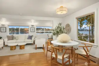 Sweeping views of the water, marina and mountains