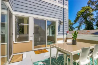 Dine outdoors and enjoy morning sun on your private balcony, an ideal spot for coffee, fresh air, and relaxed outdoor living