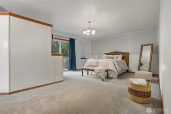 Expansive Primary Bedroom.  The space to the left could be an office or reading nook.