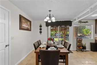 Large dining area and access to back yard