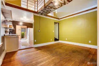 The 721 sq ft of main floor living space is supplemented by a 179 sq ft loft.