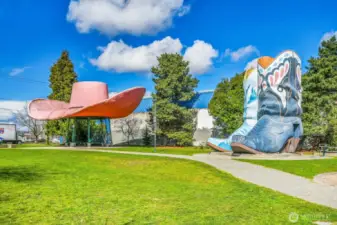 Hat n Boots Park is just a block and a half away