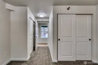 View of primary bedrooms closets.