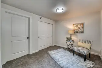 Second bedroom with new carpet, doors, paint, lighting and more....