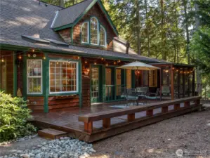 The large wrap around deck is wonderful for entertaining.