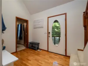 The entryway is large, bright, and welcoming!