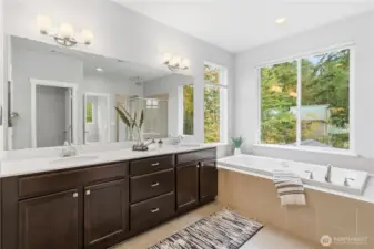 Primary ensuite has double sinks