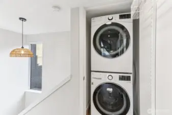Laundry closet on top floor