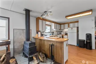 Wood burning stove for those cool nights