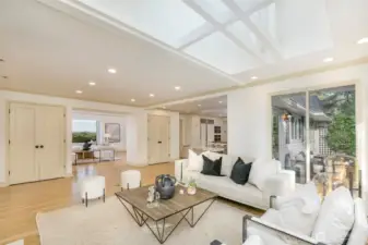 Family room over looking both lush back yard and western views