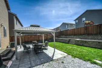 FULLY FENCED BACK YARD WITH GAZEBO