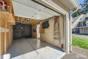 The deep 1 car garage with ample storage adds convenience.