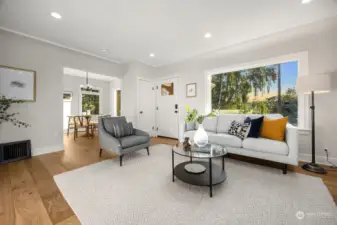 Living room with large windows and natural light