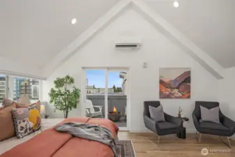 Soaring lofted ceilings add to gabled Nordic charm.