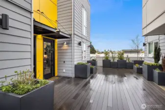 Unlike many townhomes built eye level with the sidewalk, this property features a central courtyard, creating a sense of community while maintaining privacy.