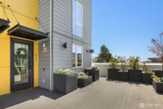 Main entrance on a gated inner courtyard feels like a secret and serene courtyard up a level from the street.
