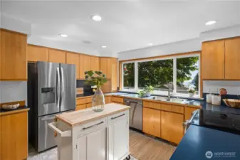 This highly functional kitchen provides ample storage and space to cook and entertain.