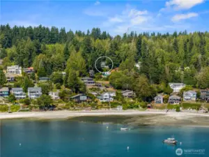 Looking from the sound up toward the home.
