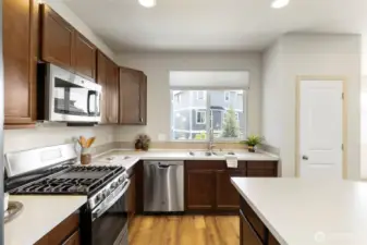 Large island and plenty of counter space for everyday living.