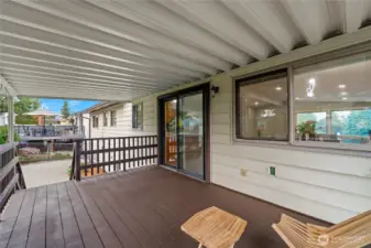 Rear covered deck