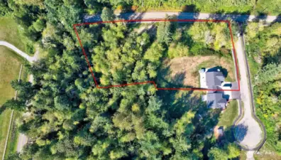 Approximate outline - Aerial view of home and property