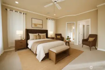 Virtually Staged Primary. Full bathroom EnSuite attached.