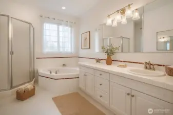 Virtually Staged Bathroom in the Primary Suite.