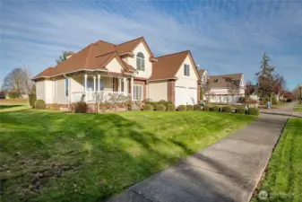 Side yard. Over 10,000sf lot.