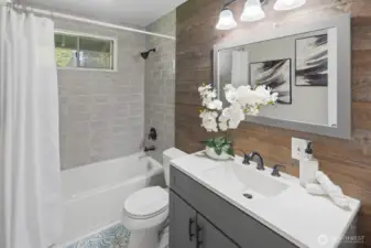 Stunningly updated Guest Bathroom with elegant details