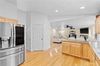 Spacious main floor kitchen with eating area