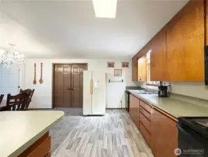 Tons of cabinets and counterspace.