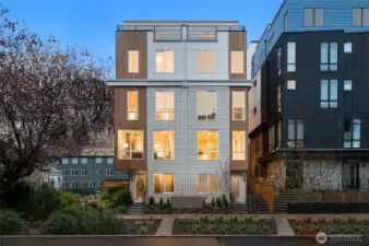 Welcome to the heart of Capitol Hill! This stunning west-facing exterior basks in the glow of the evening sun, setting the tone for urban elegance and comfort.