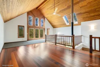 Vaulted ceilings, a roomy en suite, and all the good bones—this upstairs retreat is full of potential. Use it as a cozy family room or let it flow into a full en suite with a connected bedroom and bath. New flooring or carpet? Total game changer.
